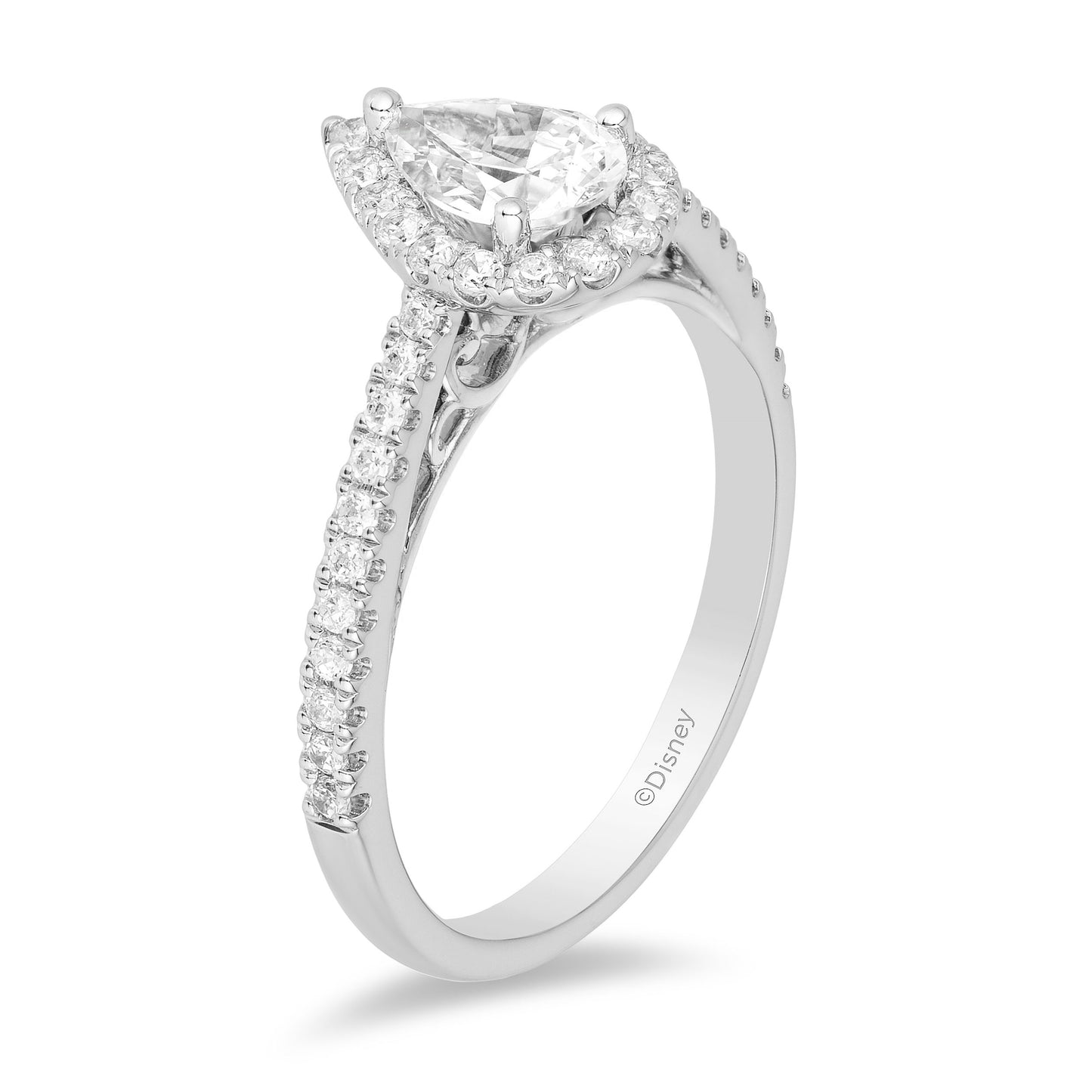 Enchanted Disney Fine Jewelry 14K White Gold With 3/4 CTTW Diamond Rapunzel Engagement Ring