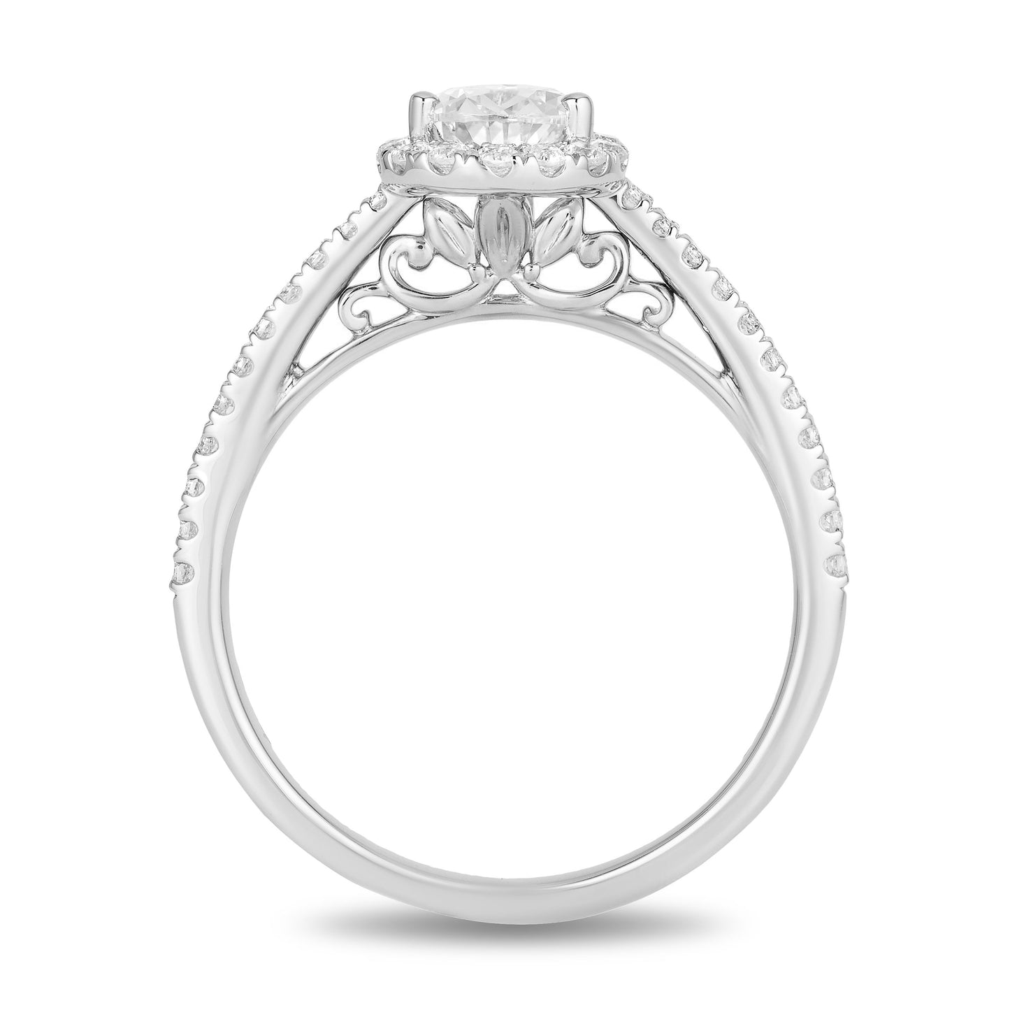 Enchanted Disney Fine Jewelry 14K White Gold With 3/4 CTTW Diamond Rapunzel Engagement Ring