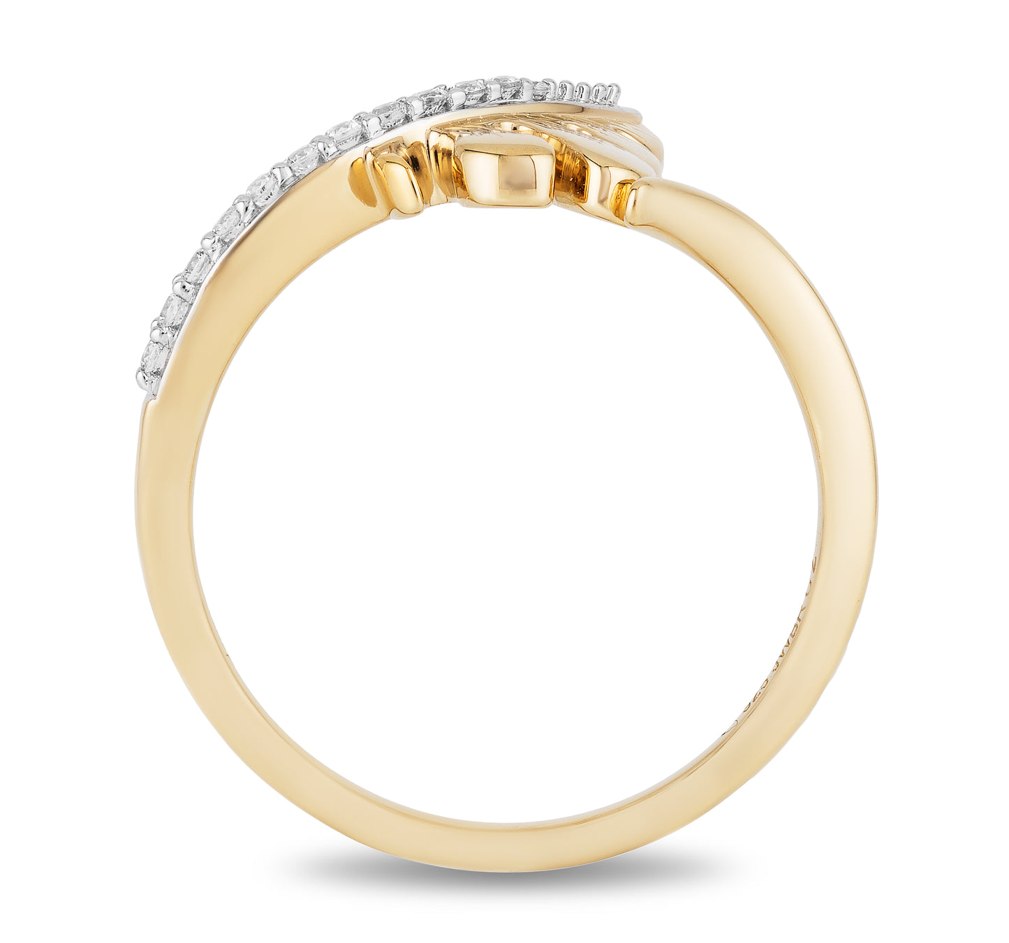 Enchanted Disney Fine Jewelry 14K Yellow Gold over Sterling Silver 1/10 CTTW Moana Ring