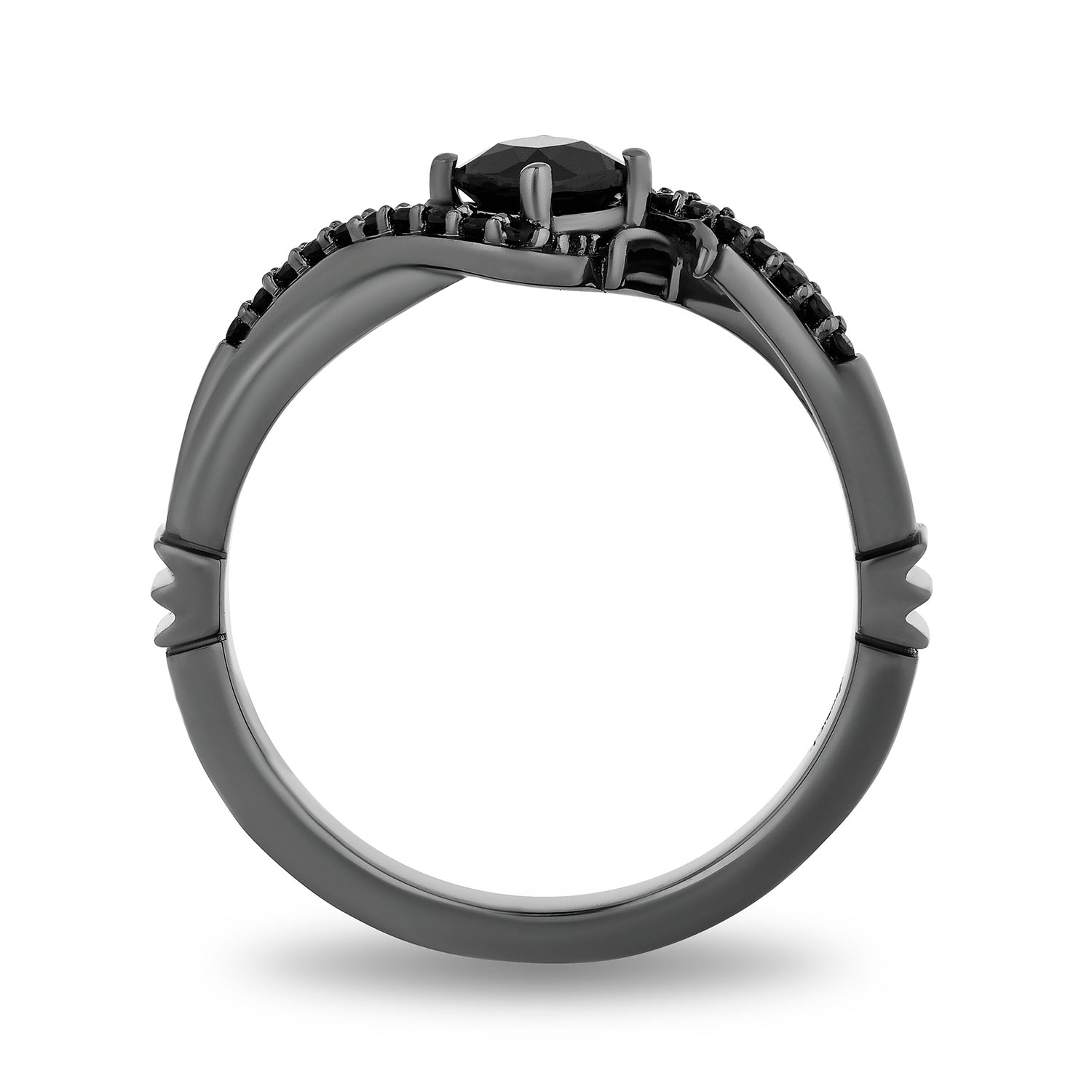 Disney Maleficent Inspired Black Diamond & Onyx Ring in