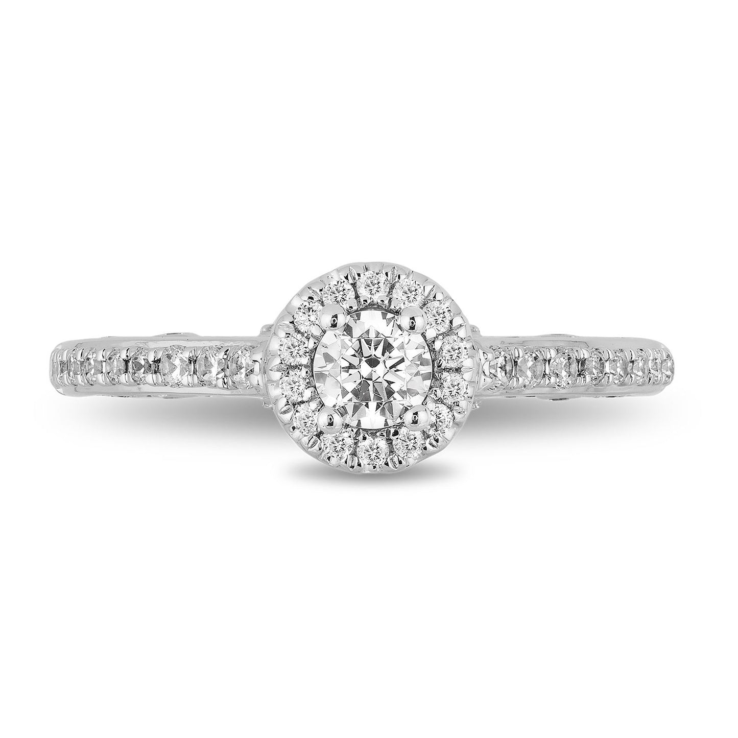 Enchanted Disney Fine Jewelry 14K White Gold with  3/4 CTTW Diamond Ariel Engagement Ring