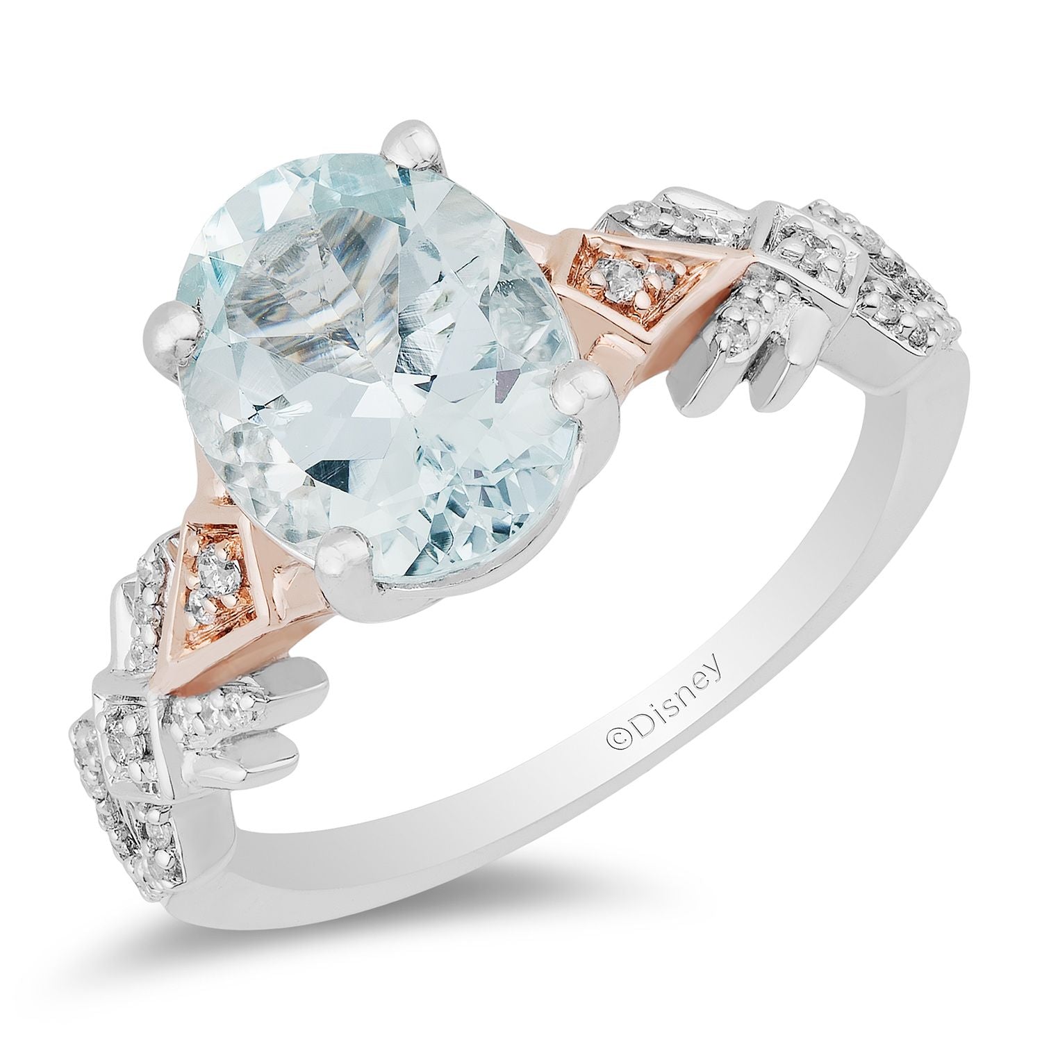 Aquamarine Engagement Ring in White Gold