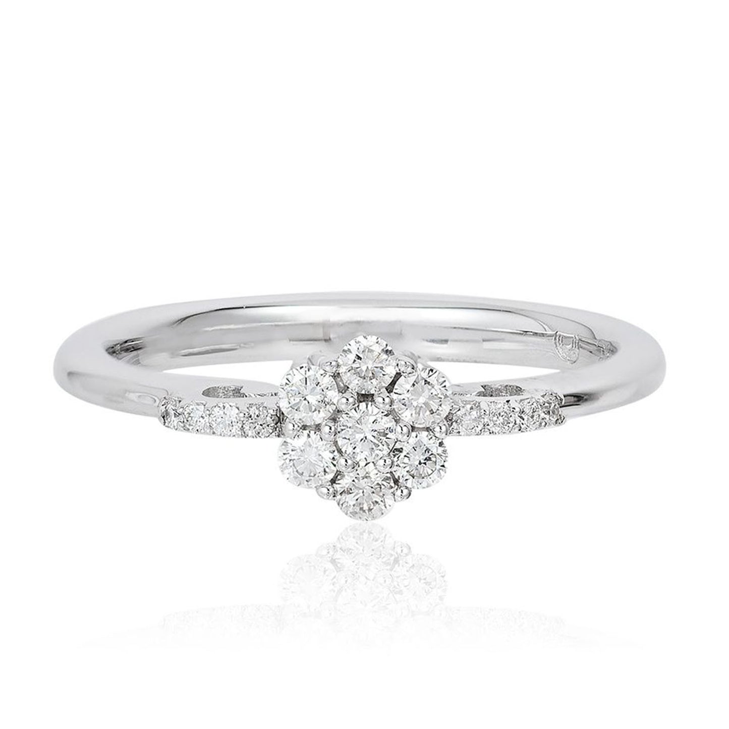 Enchanted Disney Fine Jewelry 10K White Gold with 1/4 CTTW Diamond Cinderella Carriage Engagement Ring