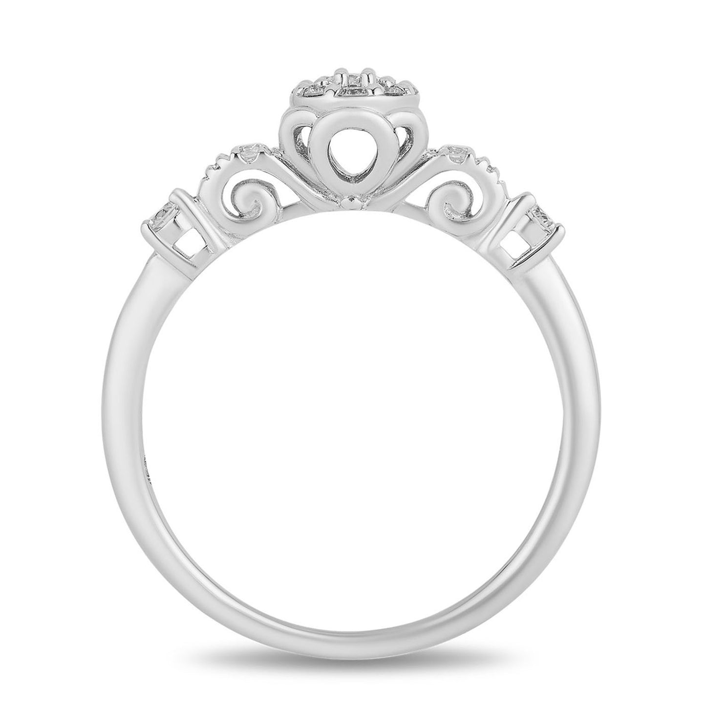 Enchanted Disney Fine Jewelry Sterling Silver with 1/4 CTTW Diamond Cinderella Ring
