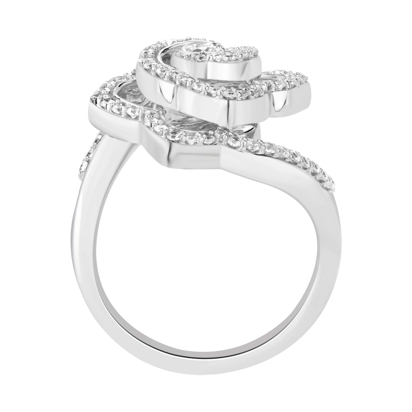 Enchanted Disney Fine Jewelry 14K White Gold 5/8 CTTW Belle Rose Ring