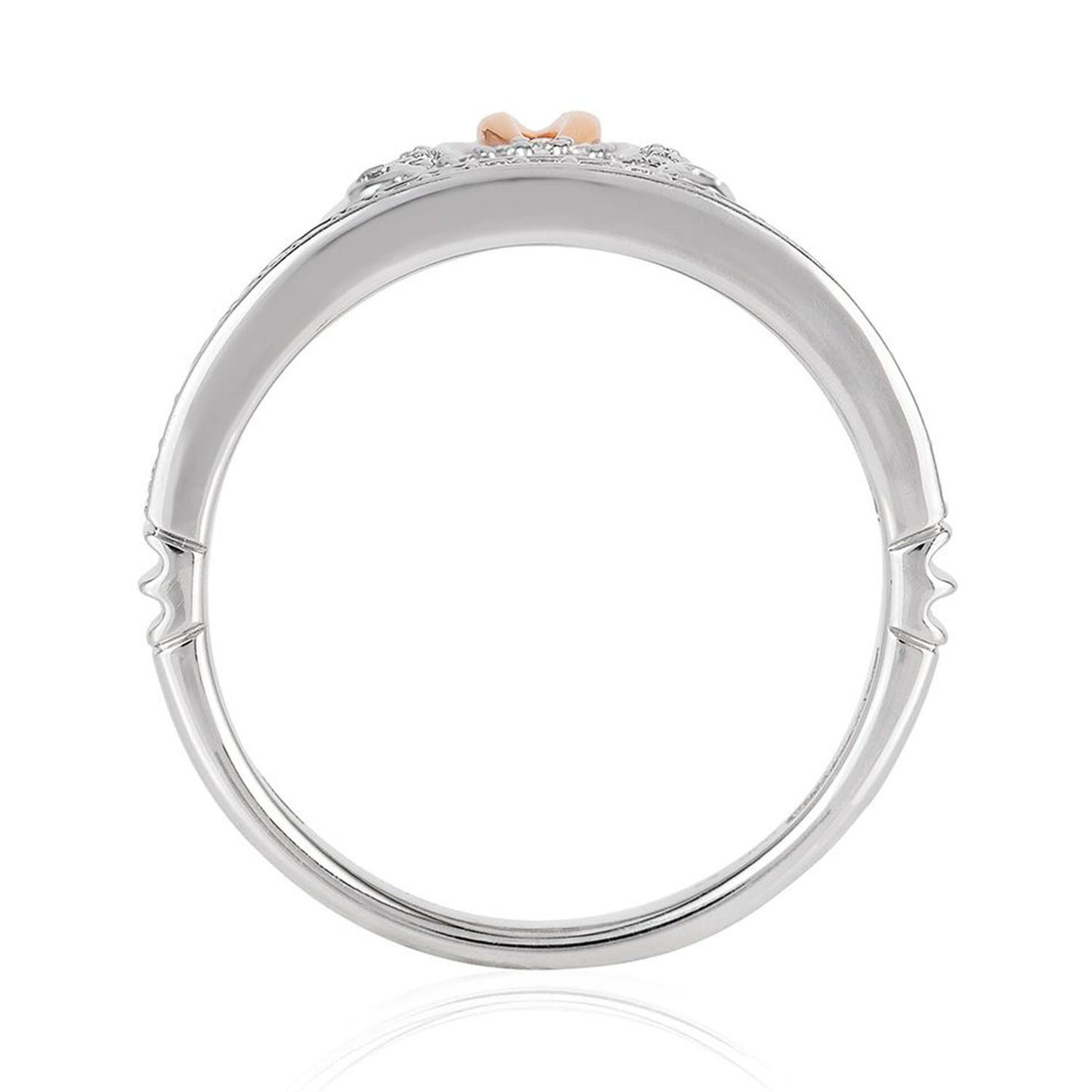 Enchanted Disney Fine Jewelry Sterling Silver and 10K Rose Gold 1/6 CTTW Cinderella Tiara Ring