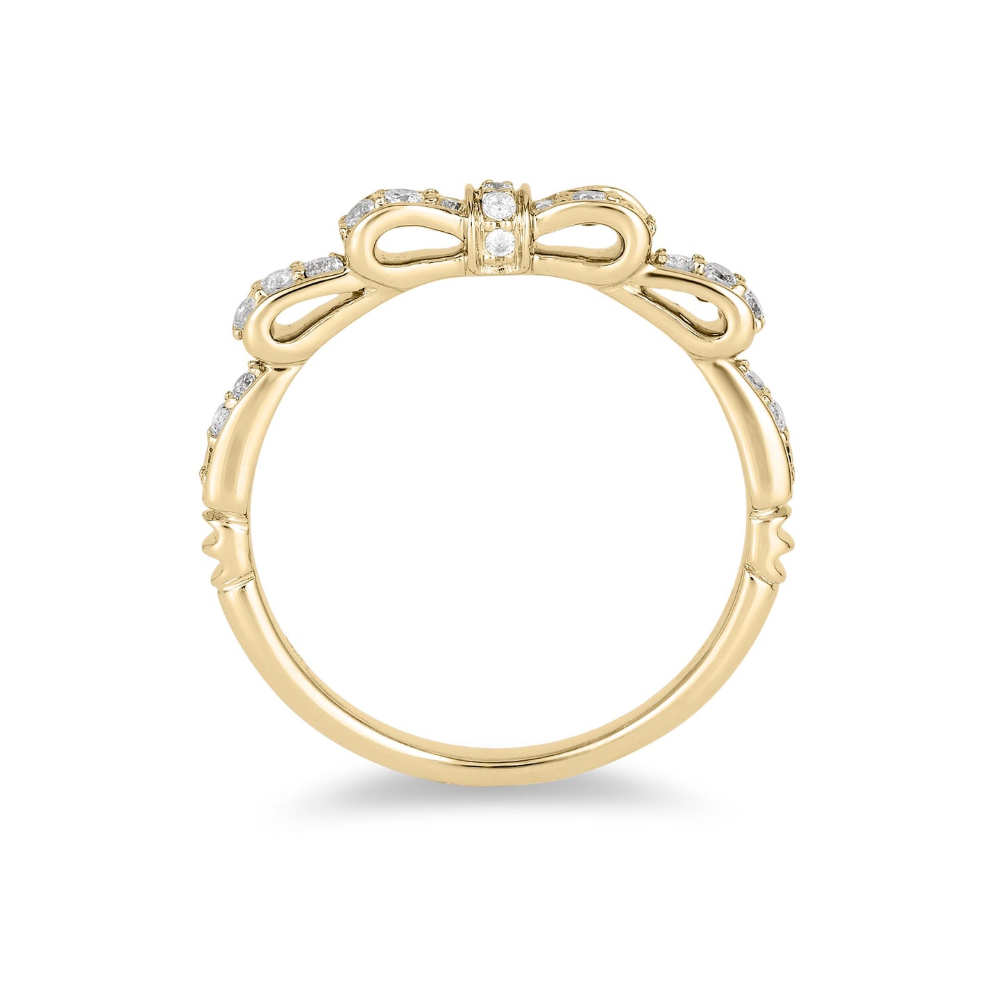 Enchanted Disney Fine Jewelry 14K Yellow Gold with 1/4 CTTW Diamond Snow White Anniversary Band Ring