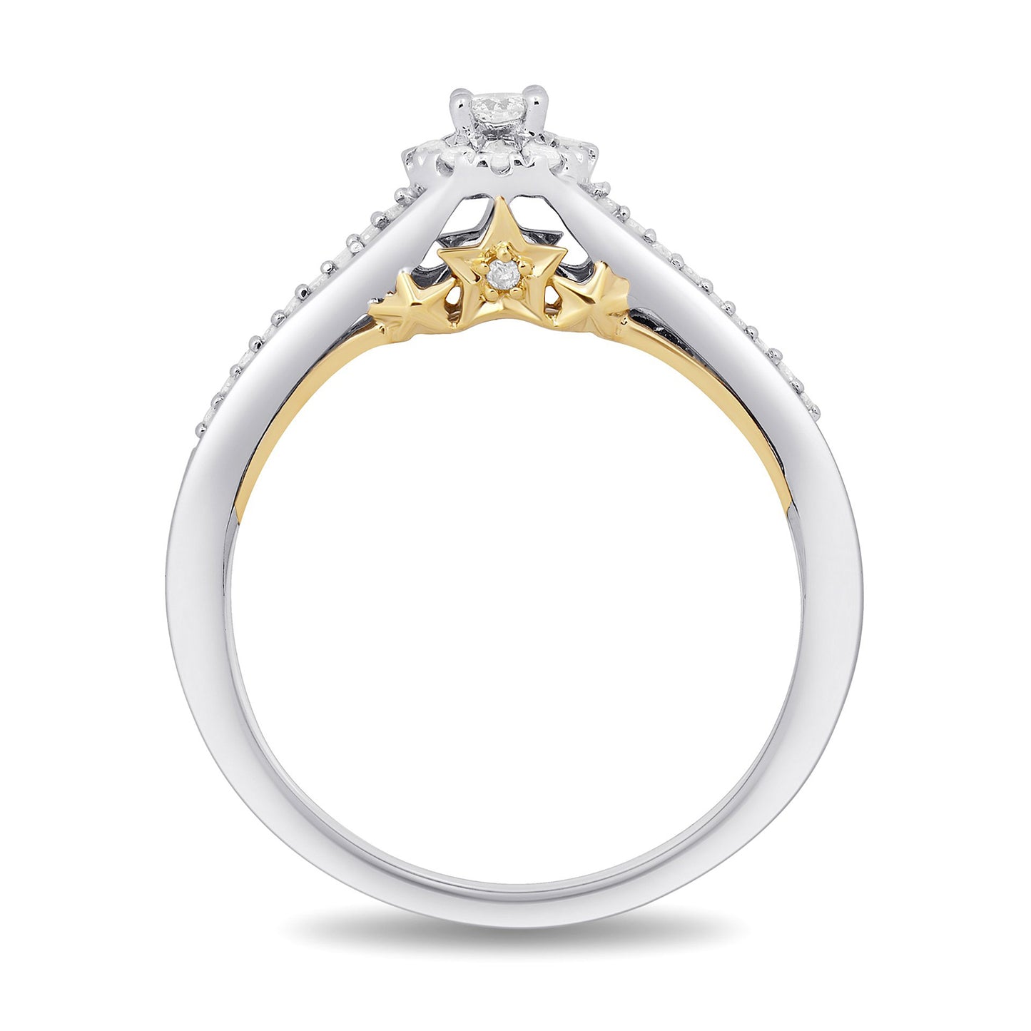 Disney Tinker Bell Inspired Promise Ring 10K Yellow Gold 1/5 CTTW View 1