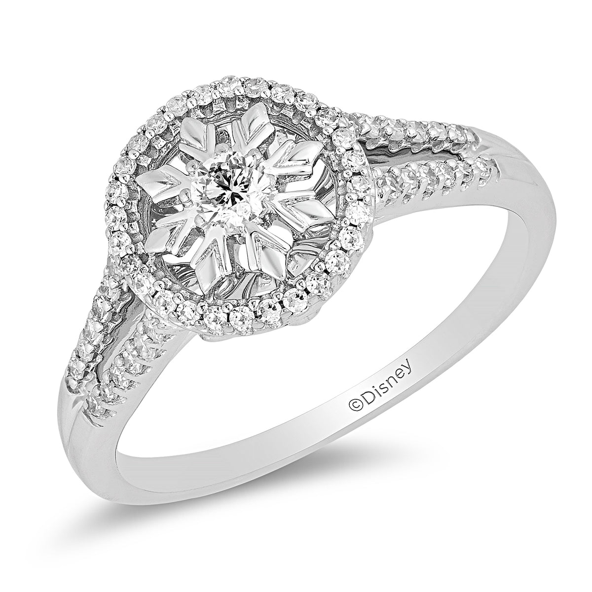 Disney Elsa Inspired Diamond Promise Ring 10K White Gold 1/4 CTTW View 1