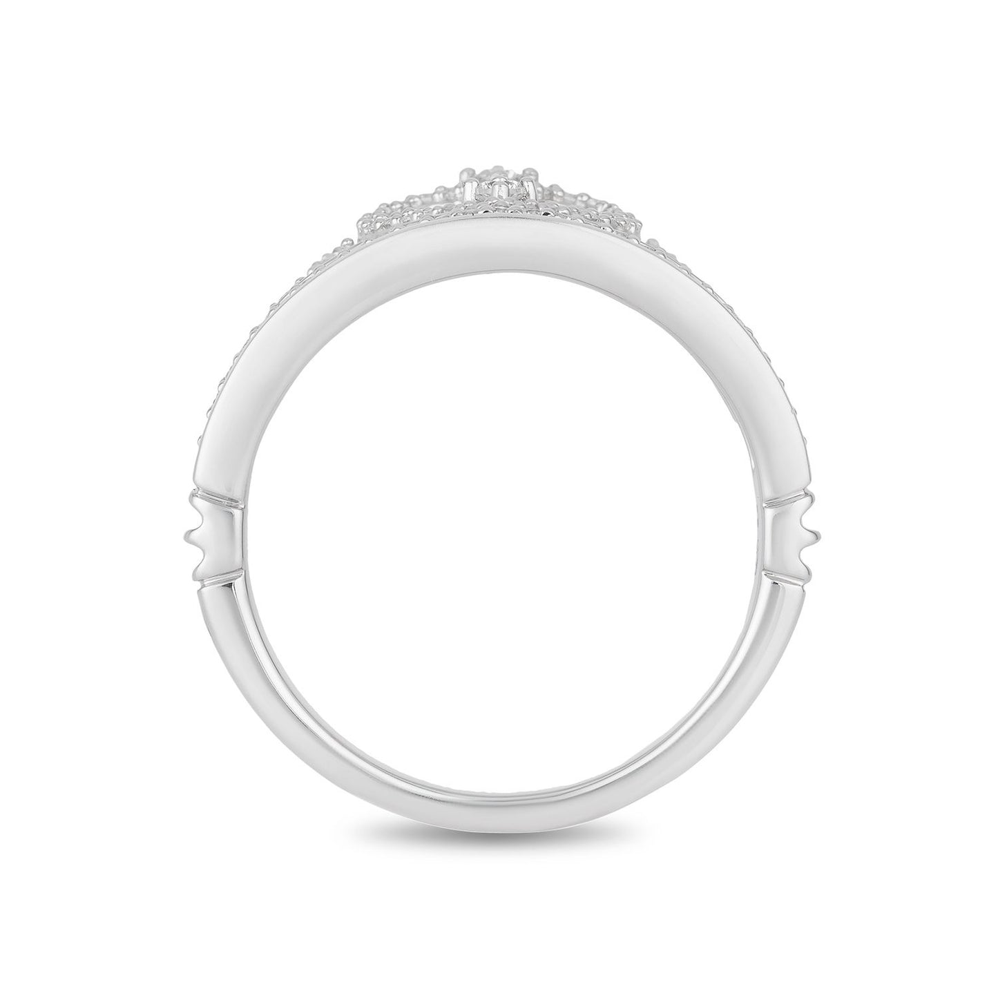 Enchanted Disney Fine Jewelry 10K White Gold 1/3 CTTW Majestic Princess Tiara Ring