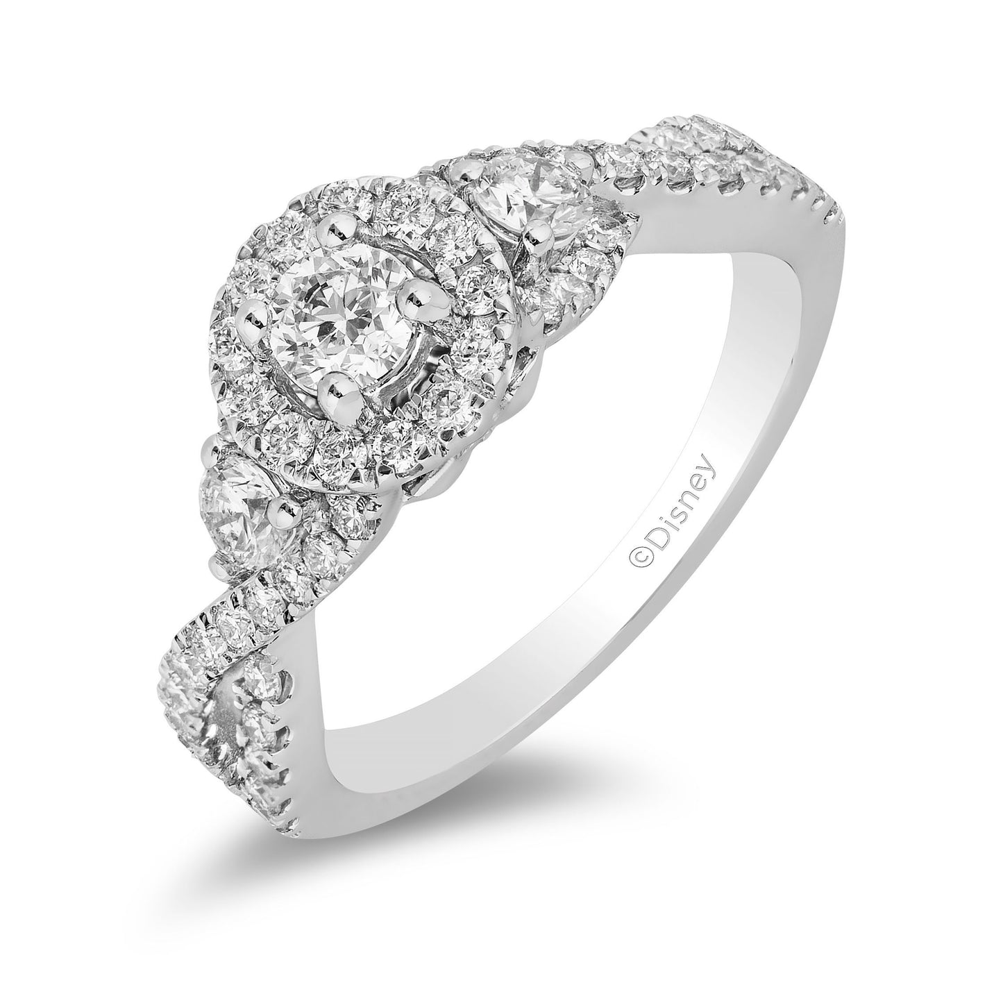 Enchanted Disney Fine Jewelry 14K White Gold with 1 CTTW Diamond Elsa Engagement Ring