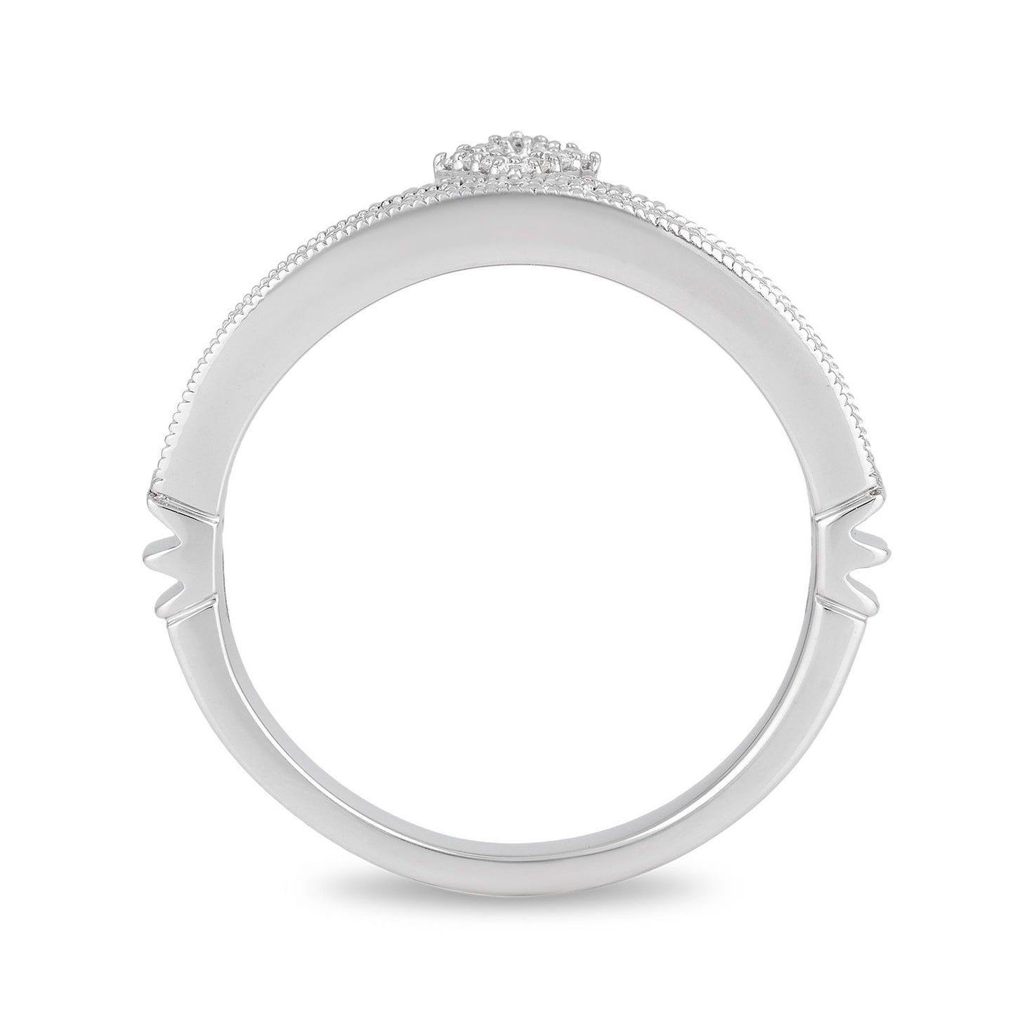 Enchanted Disney Fine Jewelry Sterling Silver 1/4 CTTW Majestic Princess Tiara Ring