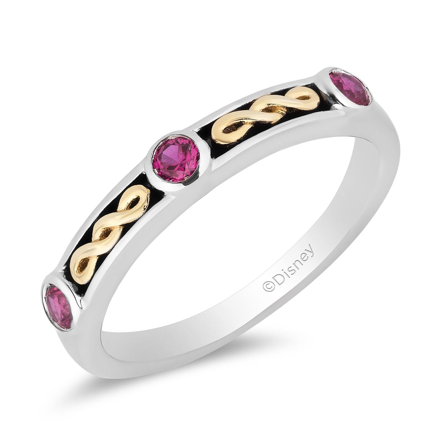Enchanted Disney Fine Jewelry 14K Yellow Gold over Sterling Silver Created Ruby Evil Queen Stack Ring