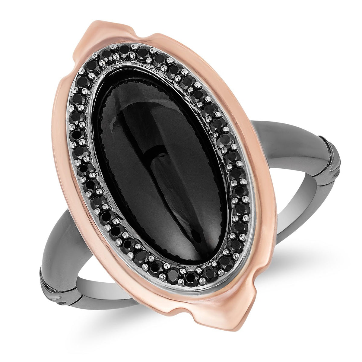Rose gold black onyx ring 2025