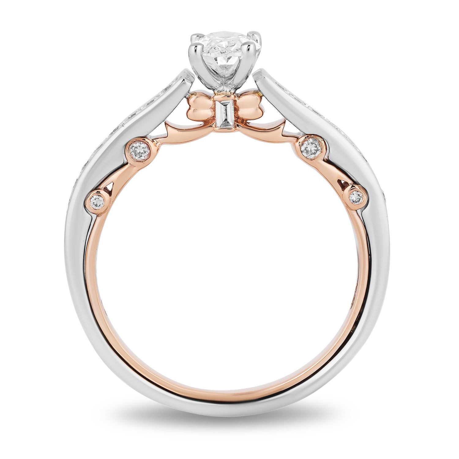 Disney Snow White Inspired Diamond Engagement Ring 14K Rose Gold 3/4 CTTW View 1