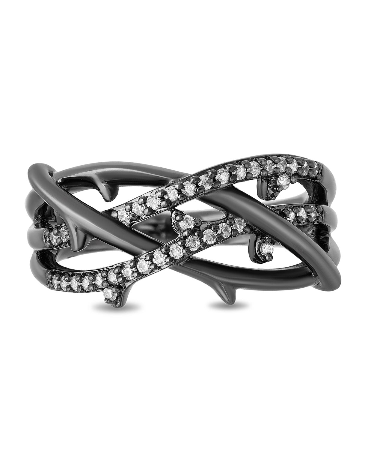 Disney Maleficent Inspired Ring Black Rhodium 1/6 CTTW View 1