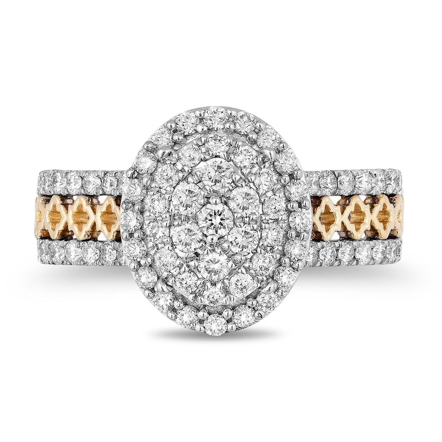 Enchanted Disney Fine Jewelry 14K White Gold and Yellow Gold with 1 CTTW Diamond Jasmine Engagement Ring