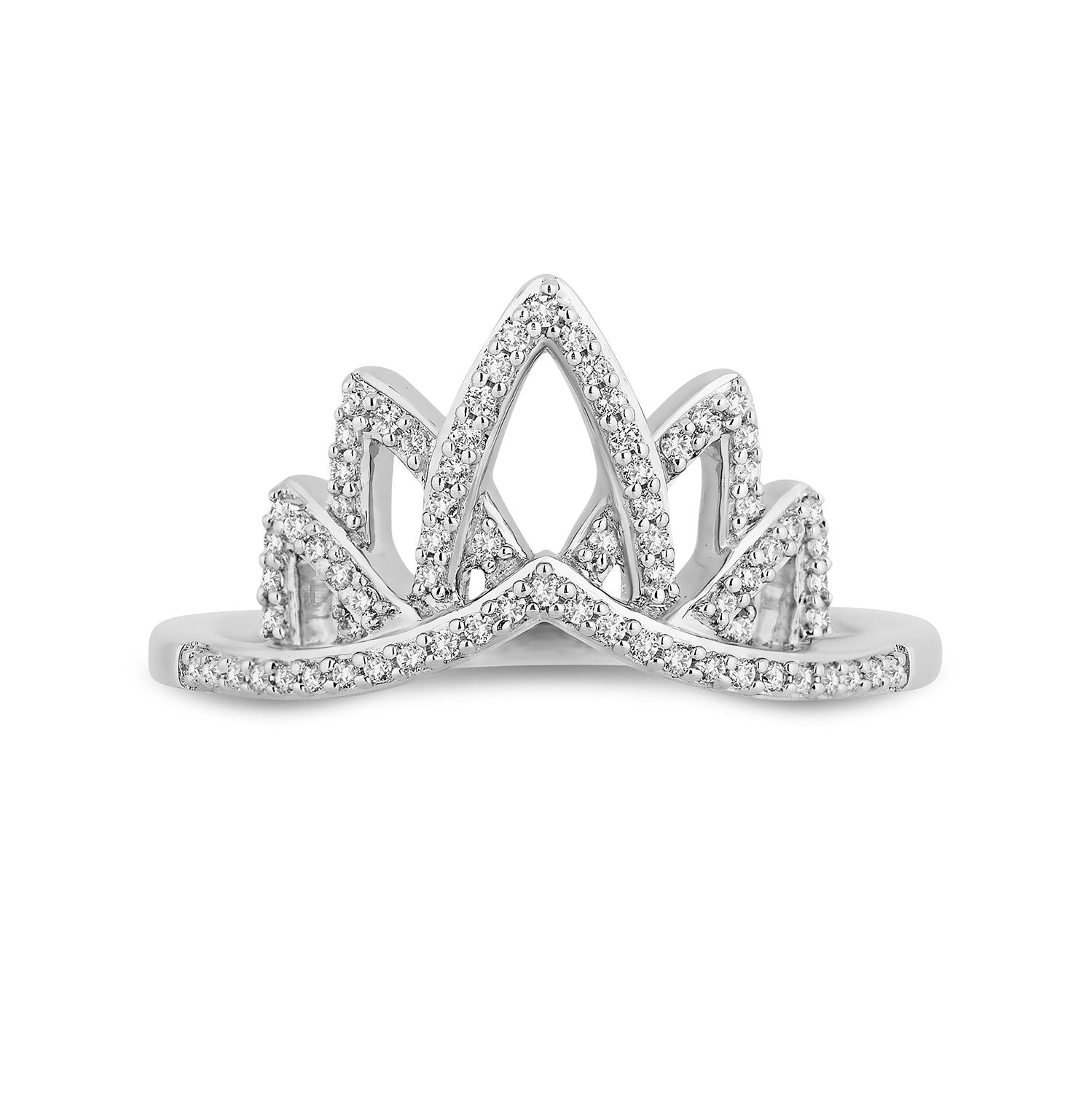 Disney Tiana Inspired Diamond Crown Ring in Sterling Silver 1/5 CTTW View 2