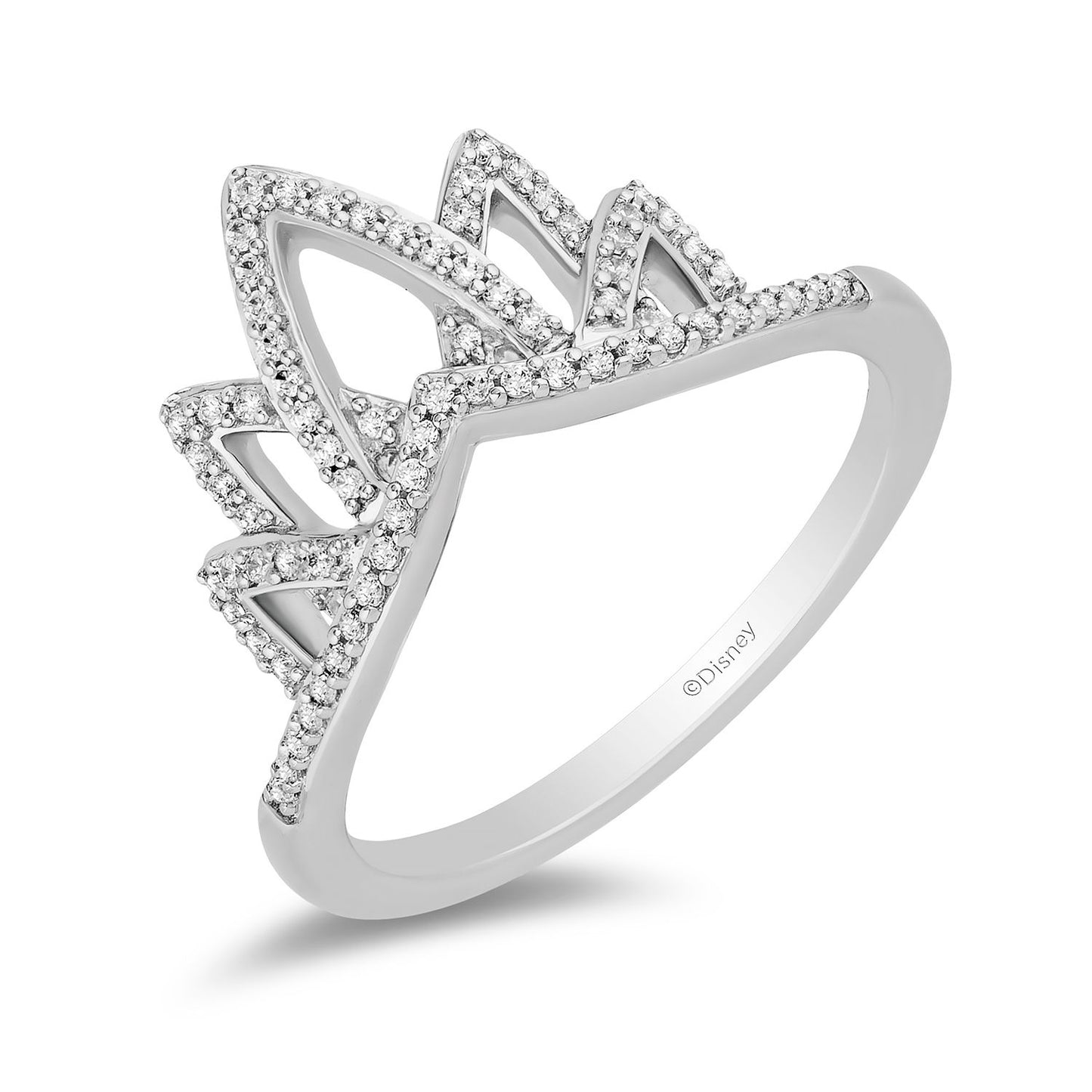 Disney Tiana Inspired Diamond Crown Ring in Sterling Silver 1/5 CTTW View 1