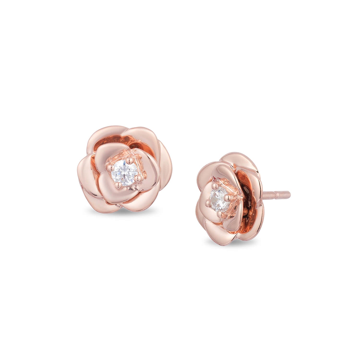 Rose diamond stud earrings Clearance