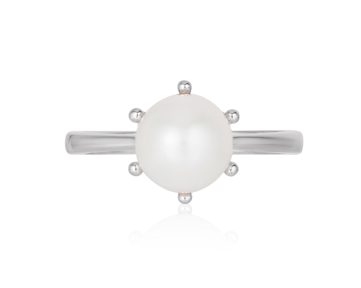 Enchanted Disney Fine Jewelry Sterling Silver with 1/10 CTTW Diamond and Pearl Ariel Disney Ring