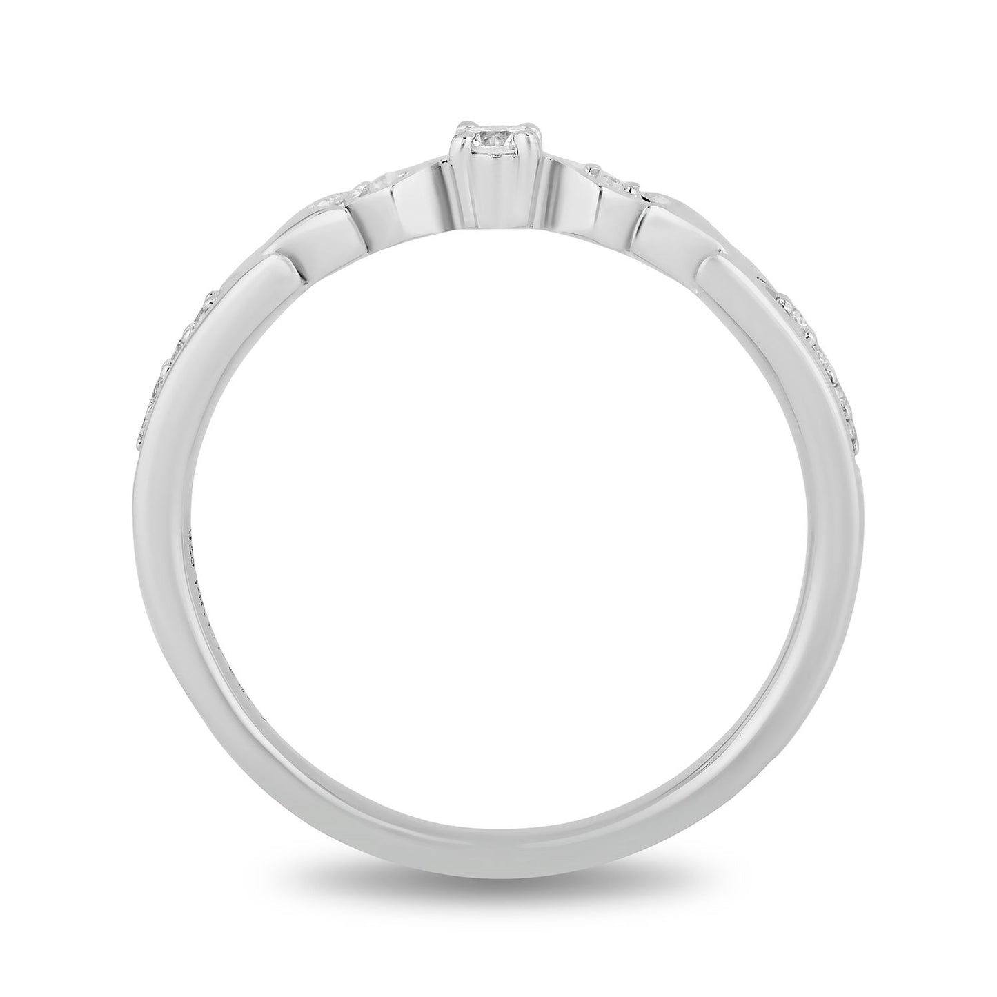 Disney Elsa Inspired Diamond Duo Stack Ring in Sterling Silver and 10K Rose Gold 1/5 CTTW View 7