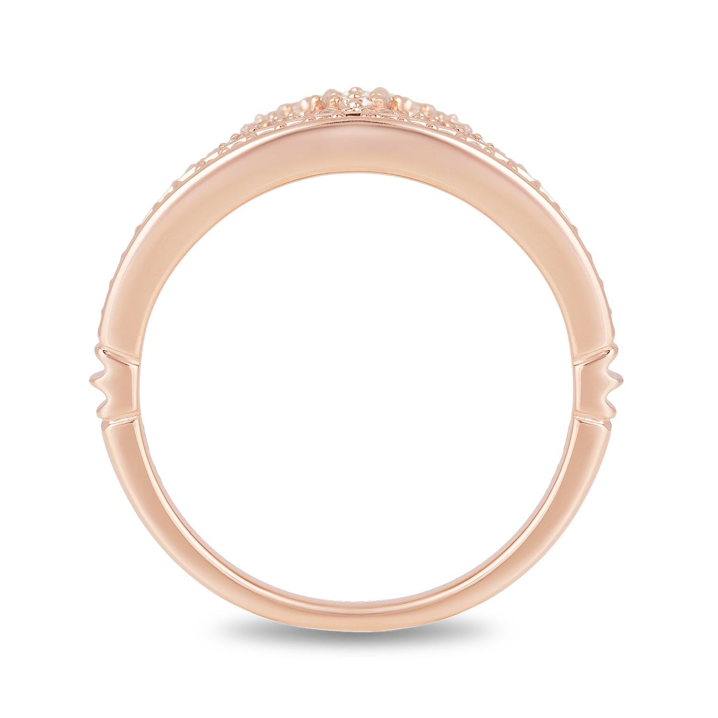 Enchanted Disney Fine Jewelry 10K Rose Gold with 1/3 CTTW Diamonds Majestic Princess Tiara Ring