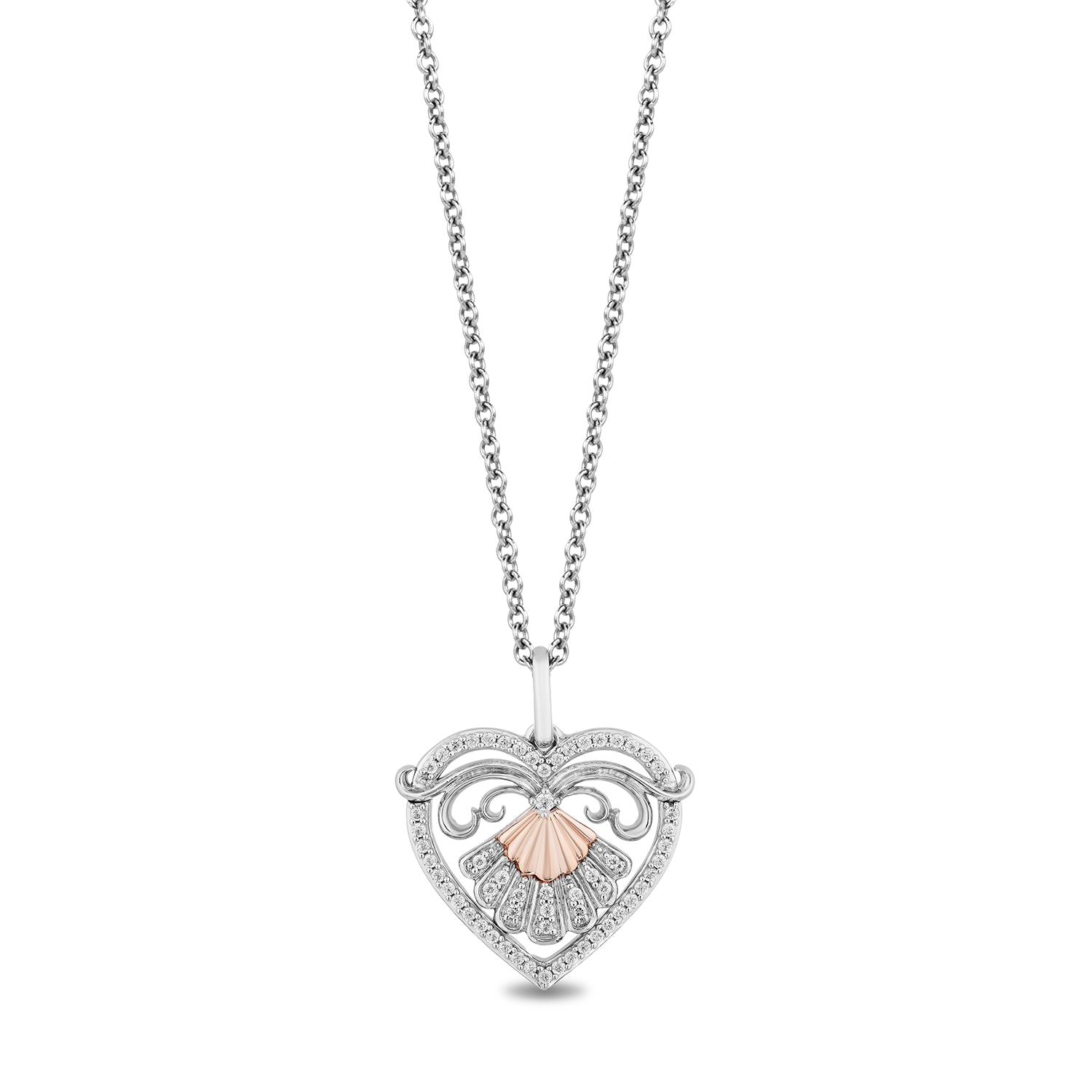 Amazon.com: Disney Little Mermaid Jewelry, Ariel Cubic Zirconia Pendant  Necklace, Sterling Silver, 18